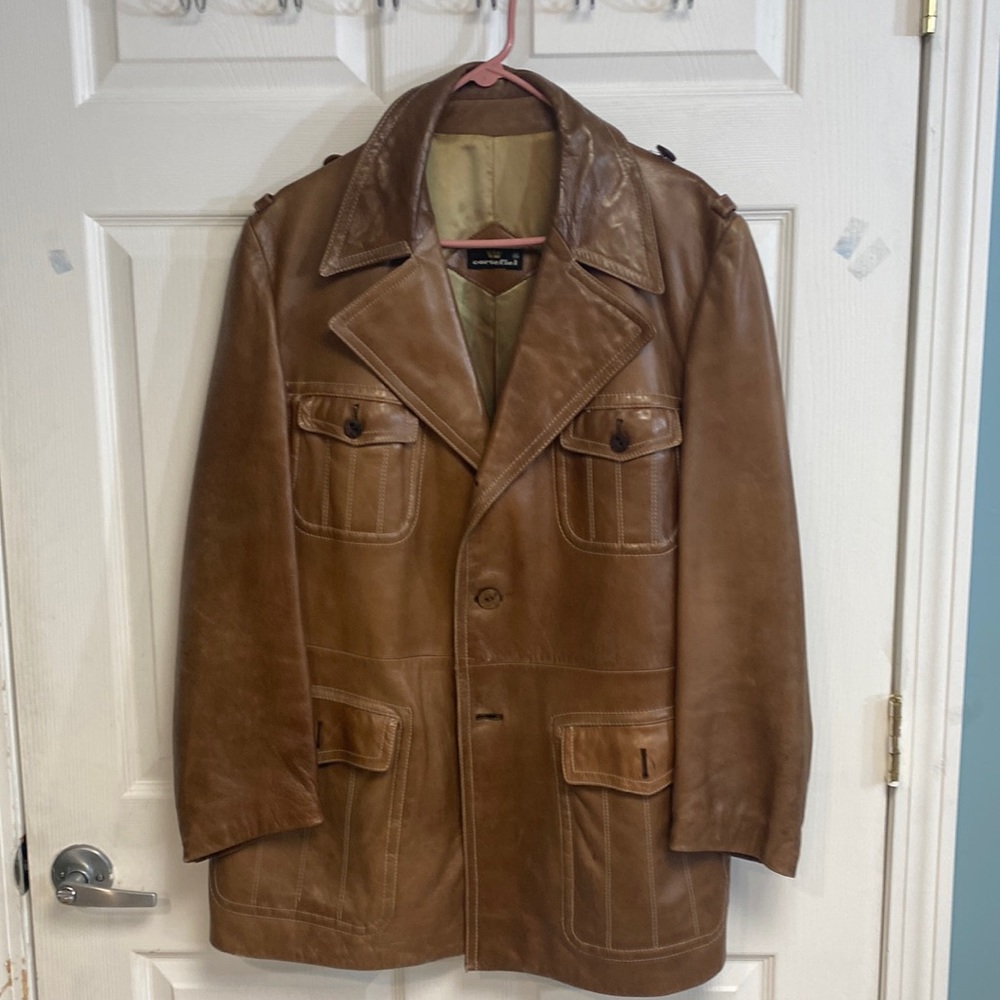 Brown leather jacket